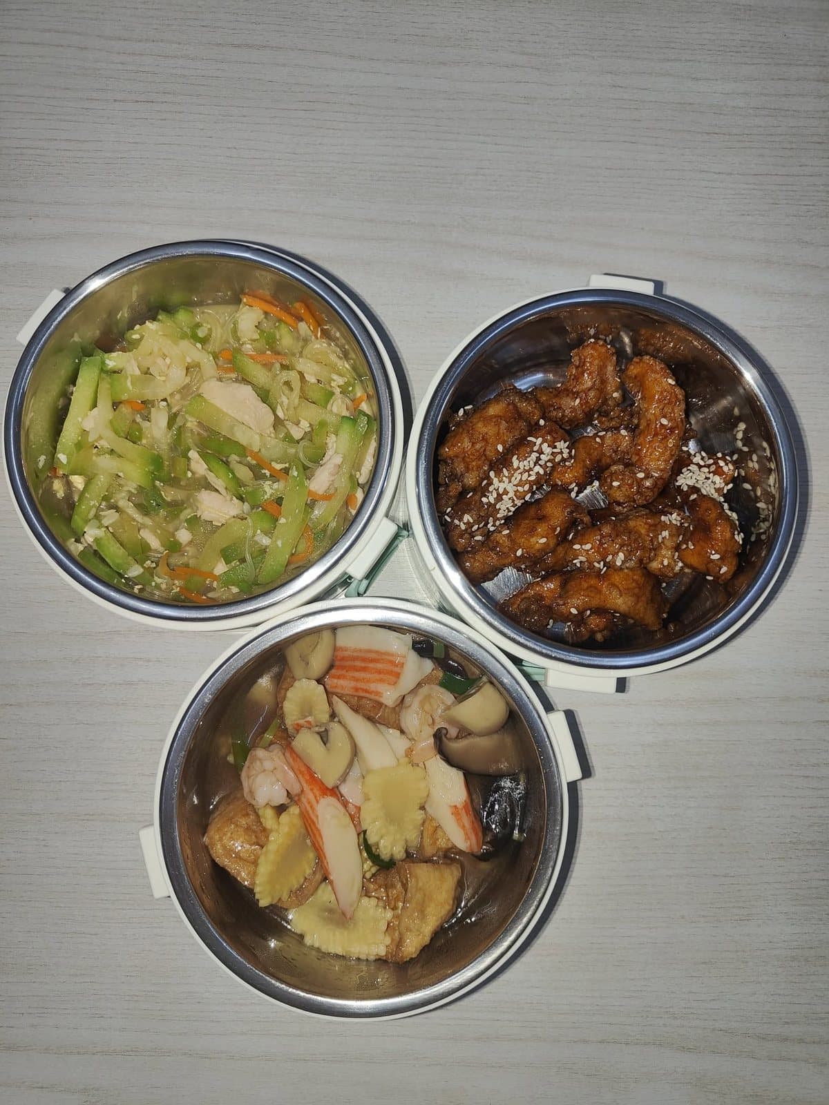 Three-dish tiffin set for a 2 pax home meal package